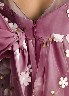 Azazie Elowen Robe Demoiselle D'honneur Fillette Robe Trapèze en Dentelle Encolure en Forme de Cœur Mûre image7