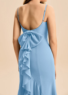 Azazie Lioren Junior Robe Sirène en Mousseline de soie Arc Poudre Bleue image6