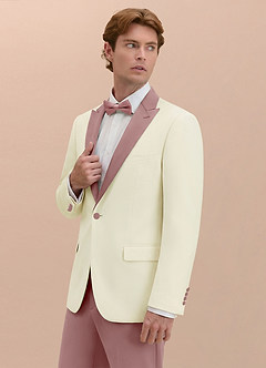 front Adrian Dusty Rose Shawl Lapel Structured Stretch Tuxedo Suit