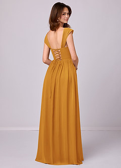 Barbie ♥ Azazie Bridesmaid Dresses Butterscotch A-Line Corset Chiffon Dress image5