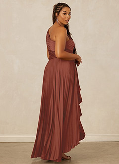 Christian Siriano Bridal for Azazie 1008 Bridesmaid Dresses Auburn A-Line One Shoulder Stretch Satin Dress image13