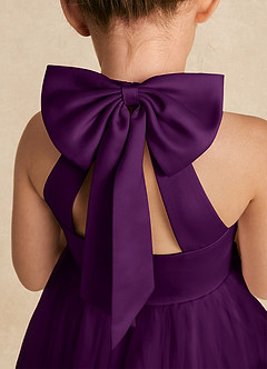 Azazie Bev Flower Girl Dresses Grape A-Line Convertible Tulle Dress image5