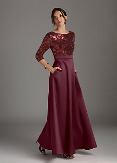 Azazie Carole Mother of the Bride Dresses Cabernet A-Line Sequins Dress image4