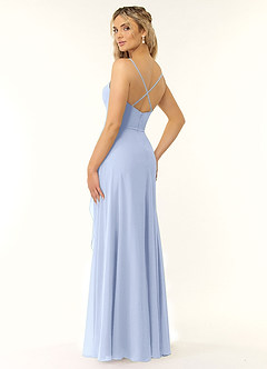 Azazie Naeem Bridesmaid Dresses Ice A-Line V-Neck Ruffle Chiffon Dress image4