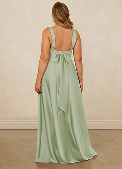 Christian Siriano Bridal for Azazie 1001 Bridesmaid Dresses Dusty Sage A-Line Sweetheart Neckline Stretch Satin Dress image2