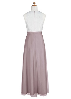 Azazie Albertine Junior A-Linie Spitze Chiffon Kleid Dämmerung image8