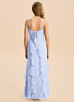 Azazie Phoebe Junior Osłona Marszczony Szyfon Długość podłogi Młodsza druhna Sukienka image2