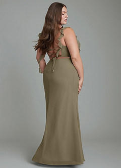 Azazie Jessamine Bridesmaid Dresses Willow Green Mermaid Corset Chiffon Dress image10