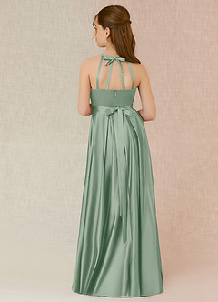 Azazie Arianthe Junior Agave A-Line with Pockets Stretch Satin Dress image1