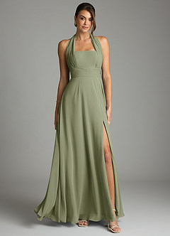 Azazie Tamira Suknie dla druhen Linia A Pofałdowany Szyfon Do ziemi Sukienka image1