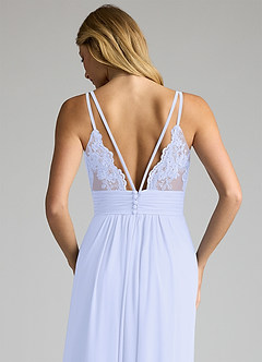 Azazie Maren Allure Bridesmaid Dresses Lavender A-Line V-Neck Lace Chiffon Dress image2