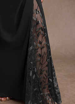Azazie Betania Abiti per la Madre della Sposa Abito Sirena in Chiffon Lustrini Nero image6