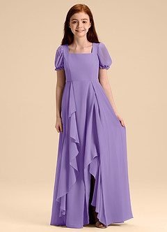 Azazie Priya Junior Tahiti A-Line Blouson Chiffon Dress image1