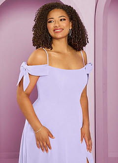 Barbie ♥ Azazie Brautjungfernkleider Wandelbar A-Linie Schulterfrei Chiffon Kleid Flieder image10