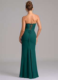 Azazie Sorrel Bridesmaid Dresses Peacock Mermaid Corset Chiffon Dress image2