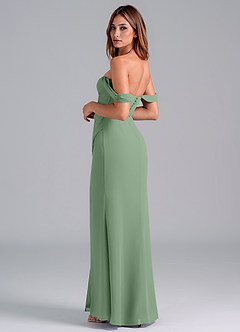 Azazie Asha Vestidos de damas de honor Vestido de Matcha de Gasa de Corte Recto Convertible con Vestidos sin tirantes image2