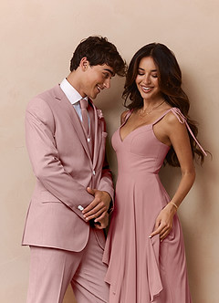 front James Dusty Rose Structured Stretch Suit