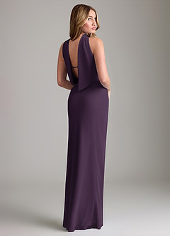 Azazie Lusinda Vestidos de damas de honor Vestido de Ciruela de Gasa de Corte Sirena Convertible con Vestidos sin tirantes image6