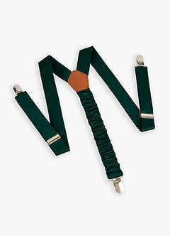 front Boy's Matching Matte Satin Bow Tie & Suspenders Set