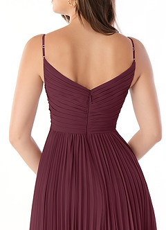 Azazie Raychelle Bridesmaid Dresses Cabernet A-Line V-Neck Chiffon Dress image6