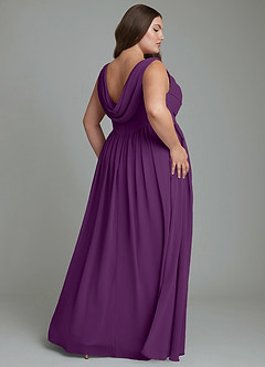 Azazie Novi Bridesmaid Dresses Grape A-Line Pleated Chiffon Dress image8