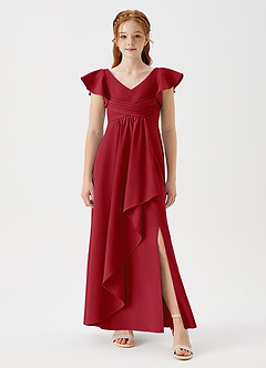 Azazie Omari Junior Klänning av A-Line i Stretch crepe Plisserad image7