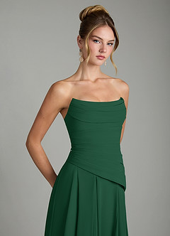 Azazie Gabriela Brautjungfernkleider A-Linie Korsett Chiffon Kleid Dunkelgrün image10