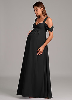 Azazie Rhea Maternity Bridesmaid Dresses A-Line Pleated Chiffon Floor-Length Dress image3