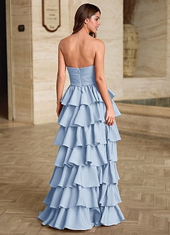 Lunafen Himmelsblå Volanger i satin med balklänning image2