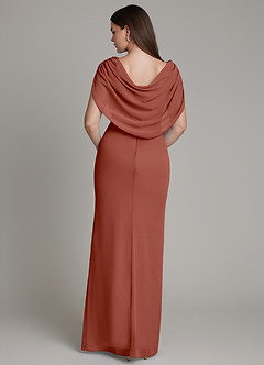 Azazie Hadley Bridesmaid Dresses Auburn Mermaid Pleated Chiffon Dress image10