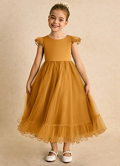 Azazie Phebs vestidos de niña de las flores Vestido de Caramelo de Tul de Corte En A image6