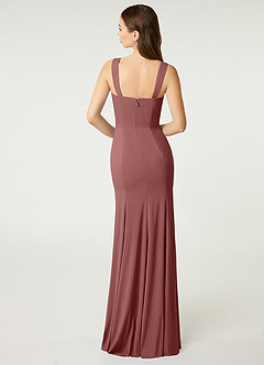 Azazie Alara Brautjungfernkleider Etui Seitliche Cut-Outs Stretch-Chiffon Kleid Wüstenrose image2
