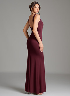 Azazie Gwen Bridesmaid Dresses Cabernet Mermaid Pleated Premium Stretch Jersey Dress image5