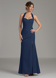 Azazie Destiny Bridesmaid Dresses Dark Navy Mermaid Sweetheart Neckline Chiffon Dress image4