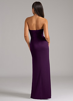 Azazie Marla Bridesmaid Dresses Grape Sheath Strapless Stretch Satin Convertible Dress image6