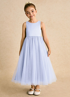 Azazie Solia vestidos de niña de las flores Vestido de Lavanda de Tul de Princesa con Lazo image3