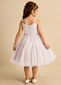 Azazie Osea Flower Girl Dresses Rose Petal Ball-Gown Pleated Tulle Dress image2