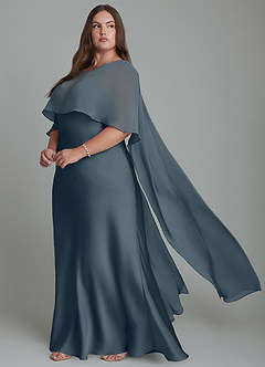 Azazie Stefania Vestidos de damas de honor Vestido Crepúsculo de Satén Elástico de Línea A image10