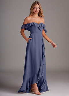 Azazie Lyra Bridesmaid Dresses Stormy A-Line Chiffon Convertible Dress image6