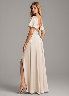 Azazie Chloe Vestidos de damas de honor Vestido de Alabastro Blanco de Satén Elástico de Corte en A con Escote de Corazón image2