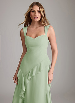Azazie Sloane Bridesmaid Dresses Dusty Sage A-Line Sweetheart Neckline Chiffon Dress image6