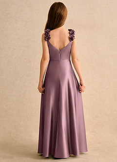 Azazie Rosita Girls Formal Flower Girl Dresses Vintage Mauve A-Line Pleated Matte Satin Dress image4