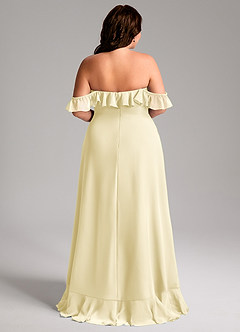 Azazie Lyra Bridesmaid Dresses Lemon Sorbet A-Line Chiffon Convertible Dress image12