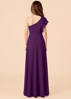 Azazie Arabella Junior Grape A-Line Ruched Chiffon Dress image2
