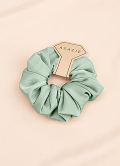 front Matching Color Six-Piece Bridesmaid Stretch Satin Over Size Scrunchie Set