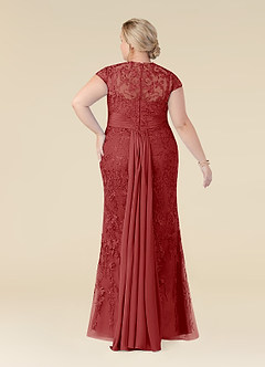 Azazie Jamila Mother of the Bride Dresses Rust Mermaid Lace Dress image8
