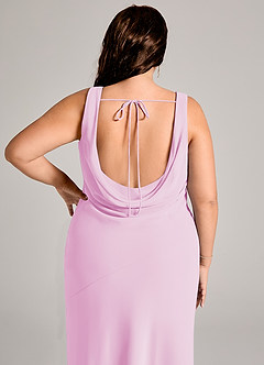 Azazie Rylina Bridesmaid Dresses Candy Pink Mermaid Pleated Chiffon Dress image12