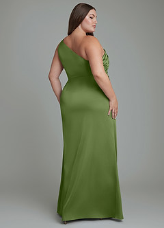 Azazie Akilah Bridesmaid Dresses Juniper Mermaid One Shoulder Stretch Satin Dress image9