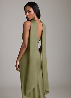 Azazie Saylor Brudtärnklänningar Klä av Sjöjungfru i Stretch Satin Axelbandslös Pistasch image7