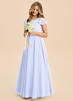 Azazie Cady Junior Lavender A-Line Pleated Chiffon Dress image4